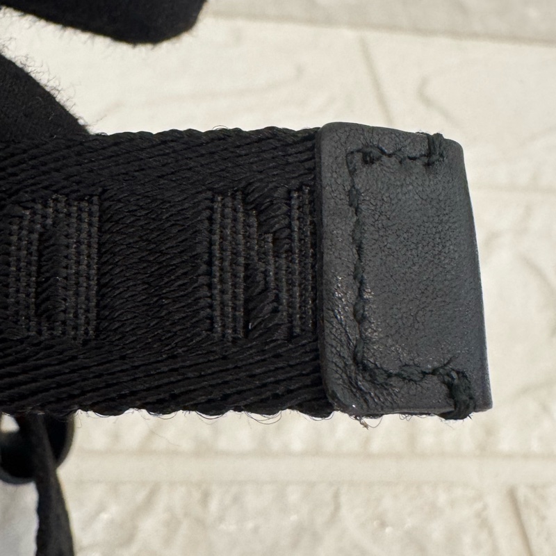 Dior黑織布復古金CD皮帶-8