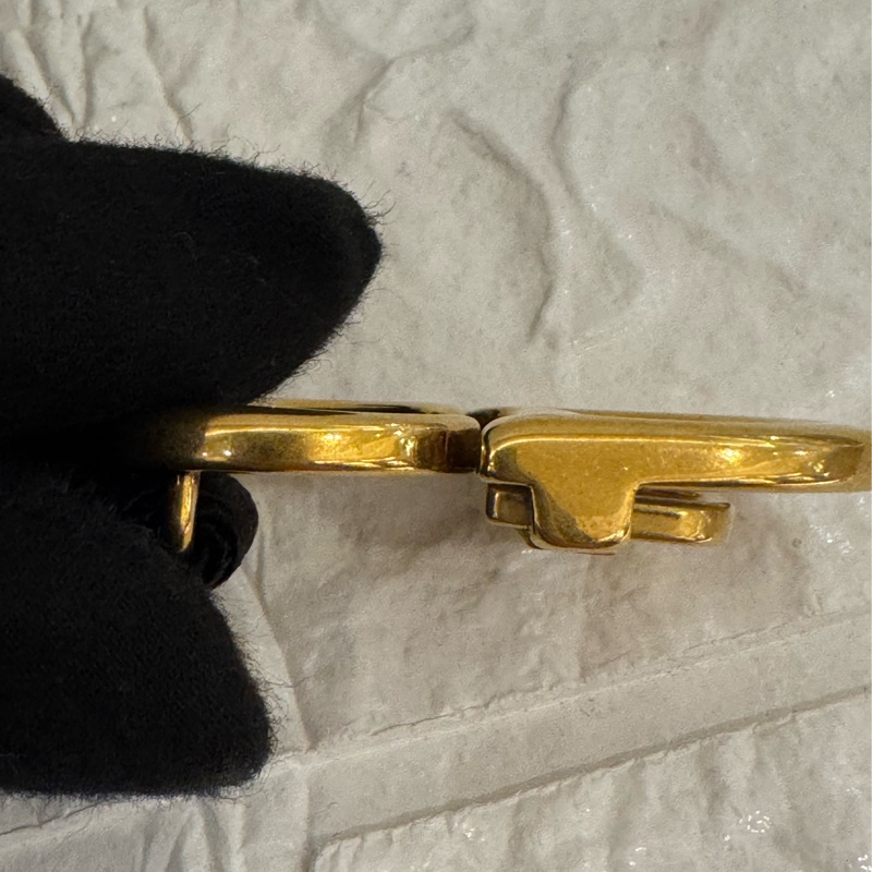 Dior黑織布復古金CD皮帶-19