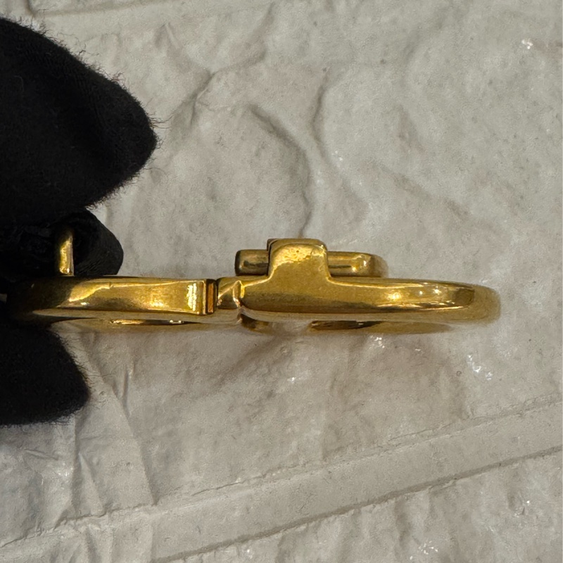 Dior黑織布復古金CD皮帶-20