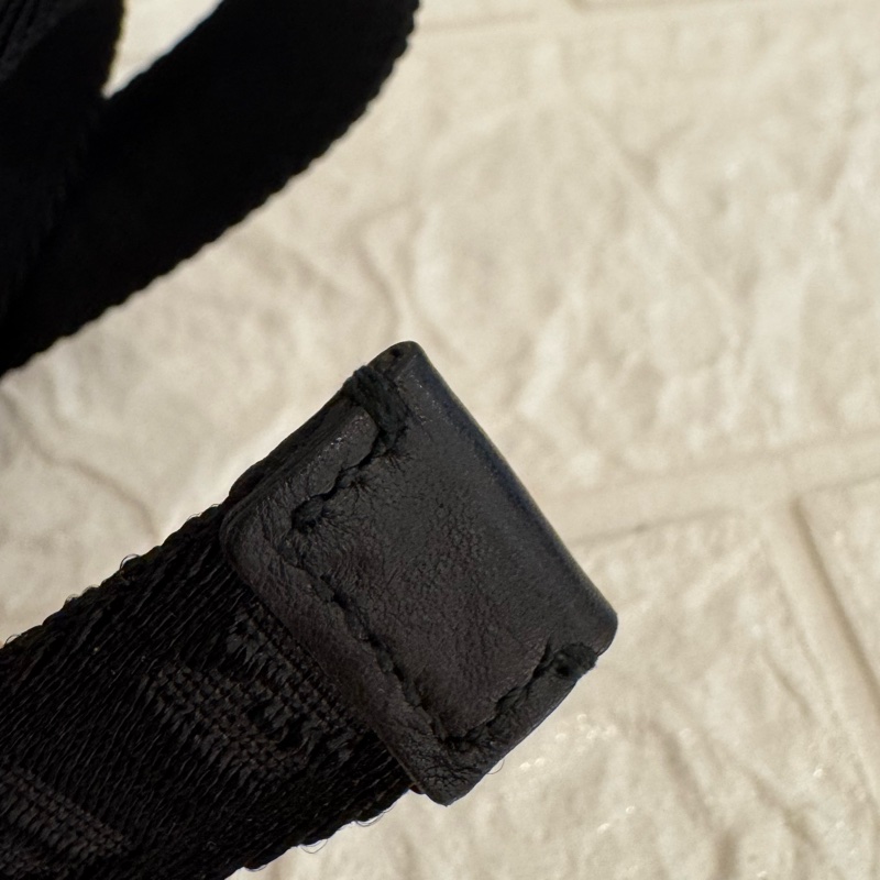 Dior黑織布復古金CD皮帶-13