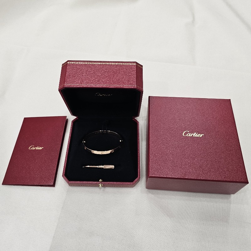 Cartier Love 手環(玫瑰金.細版.17號)-7