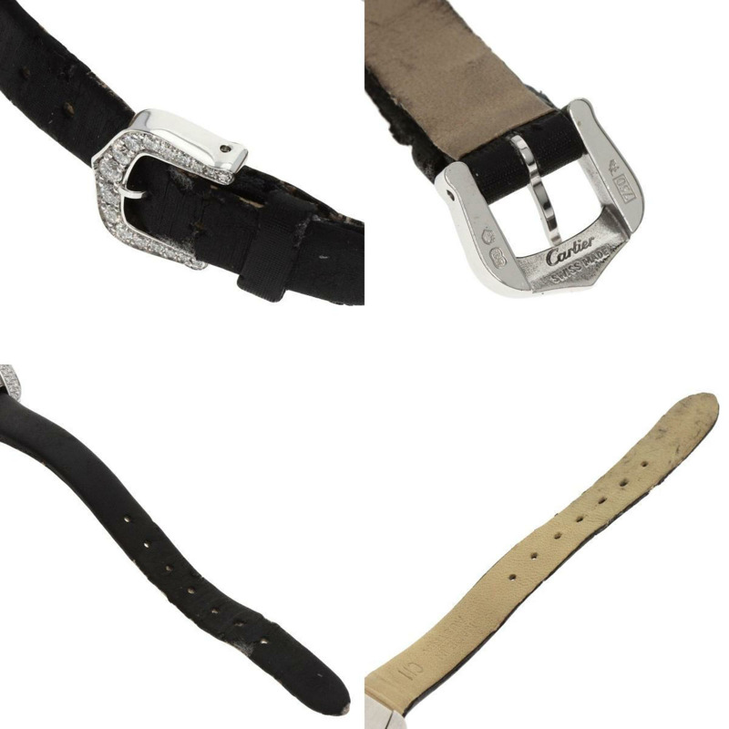卡地亞 Tank S 鑽石腕錶 WJ300950，18K 白金，皮革和緞面，女士-4