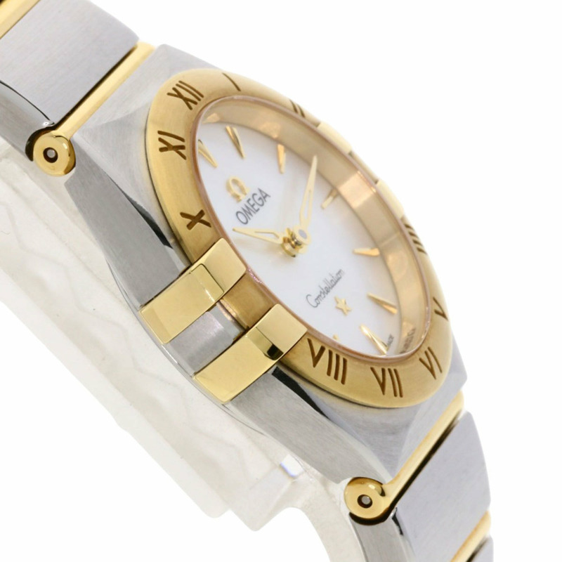 歐米茄星座系列曼哈頓腕錶 131.20.25.60.05.002 18K 黃金 (SSxK) 女士拉絲不鏽鋼腕錶-5