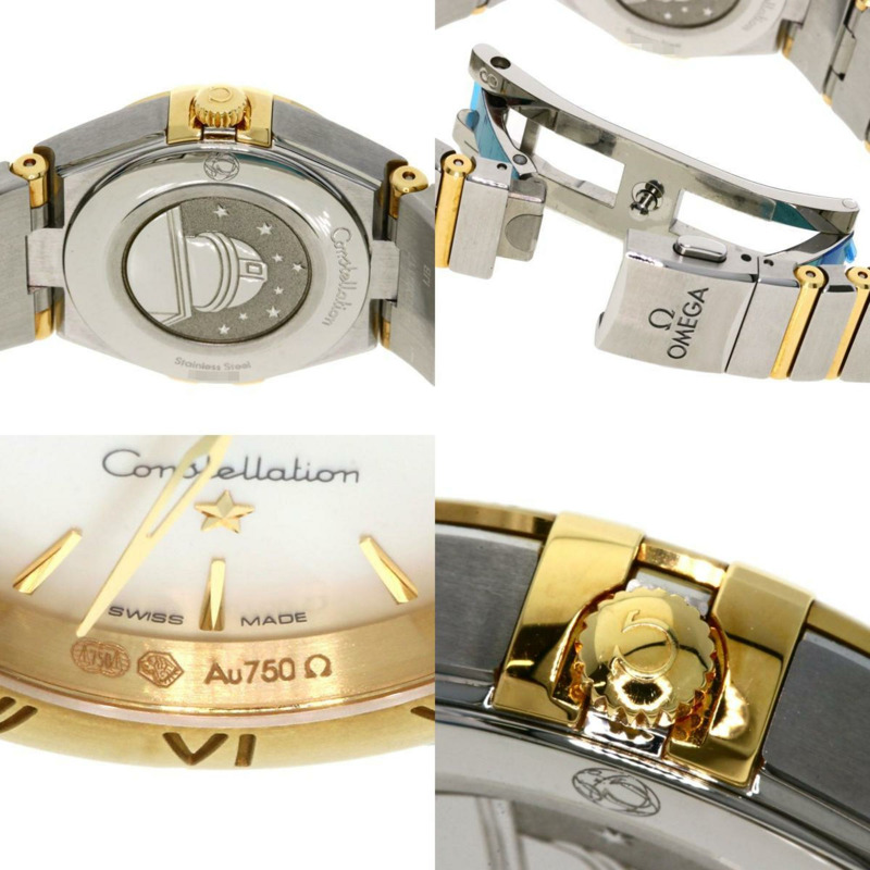 歐米茄星座系列曼哈頓腕錶 131.20.25.60.05.002 18K 黃金 (SSxK) 女士拉絲不鏽鋼腕錶-6