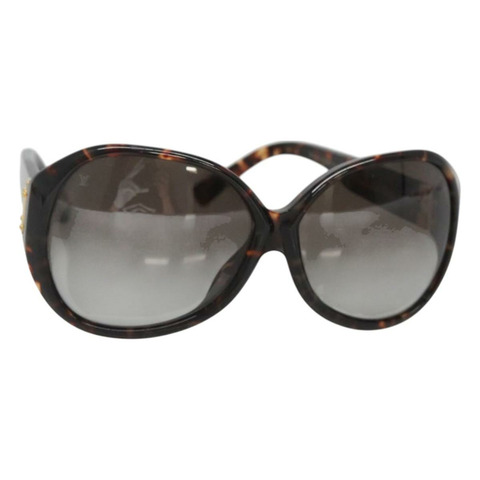 LOUIS VUITTON 太陽眼鏡 塑膠 棕色 LV 授權 bs25675