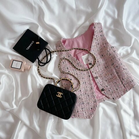 Chanel 手柄化妝盒子鏈條包