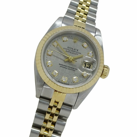 Rolex ROLEX Datejust 69173G T 系列女士腕錶 10P 鑽石電腦自動 AT 不鏽鋼 SS 黃金 YG 組合灰色拋光