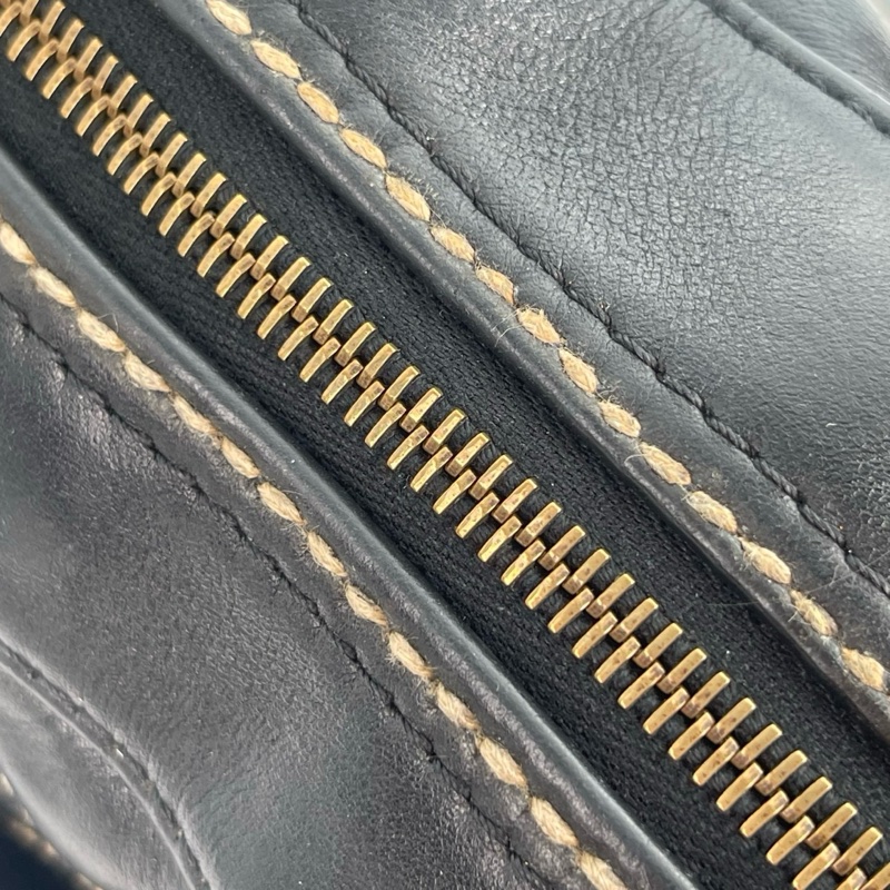 「JL精品代購」香奈兒黑色牛皮外縫線波士頓手提包大號托特包 做舊五金-9