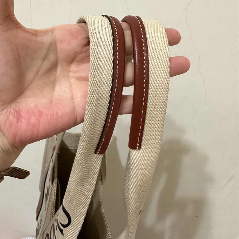 Chloe’ 蔻依 Woody 經典LOGO織帶TOTE BAG(中款)-4