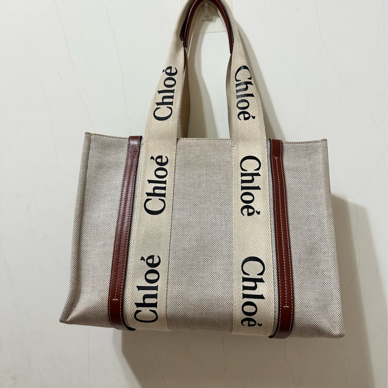 Chloe’ 蔻依 Woody 經典LOGO織帶TOTE BAG(中款)-9