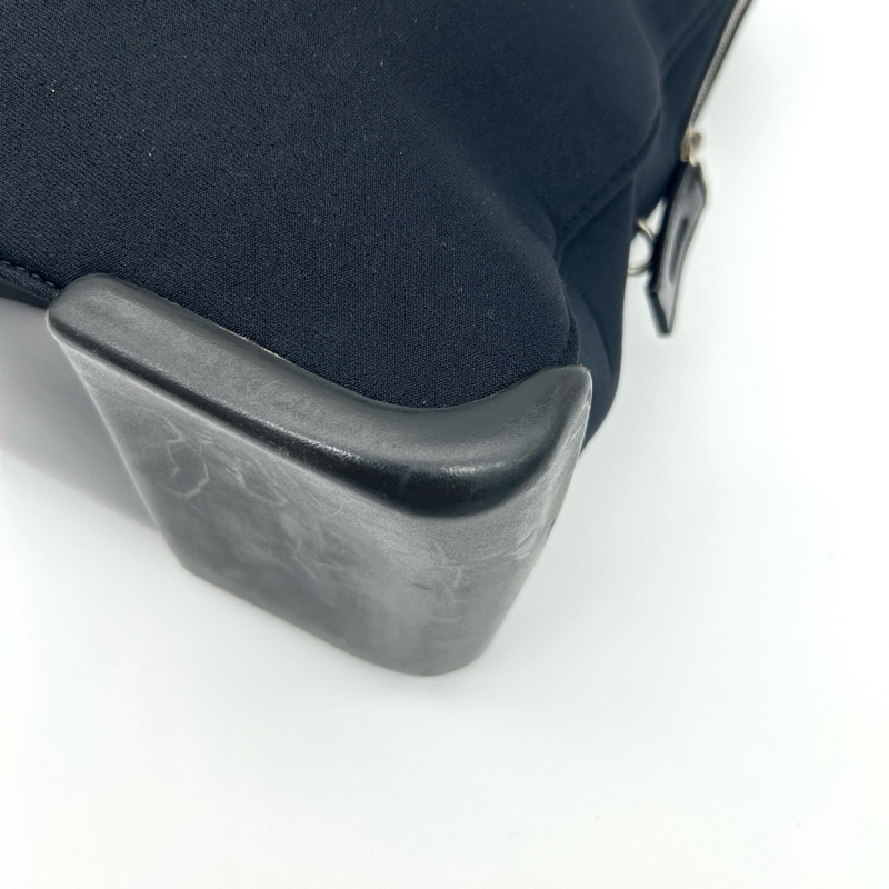 「JL精品代購」9新 Prada棉拼皮黑銀大托特包-9