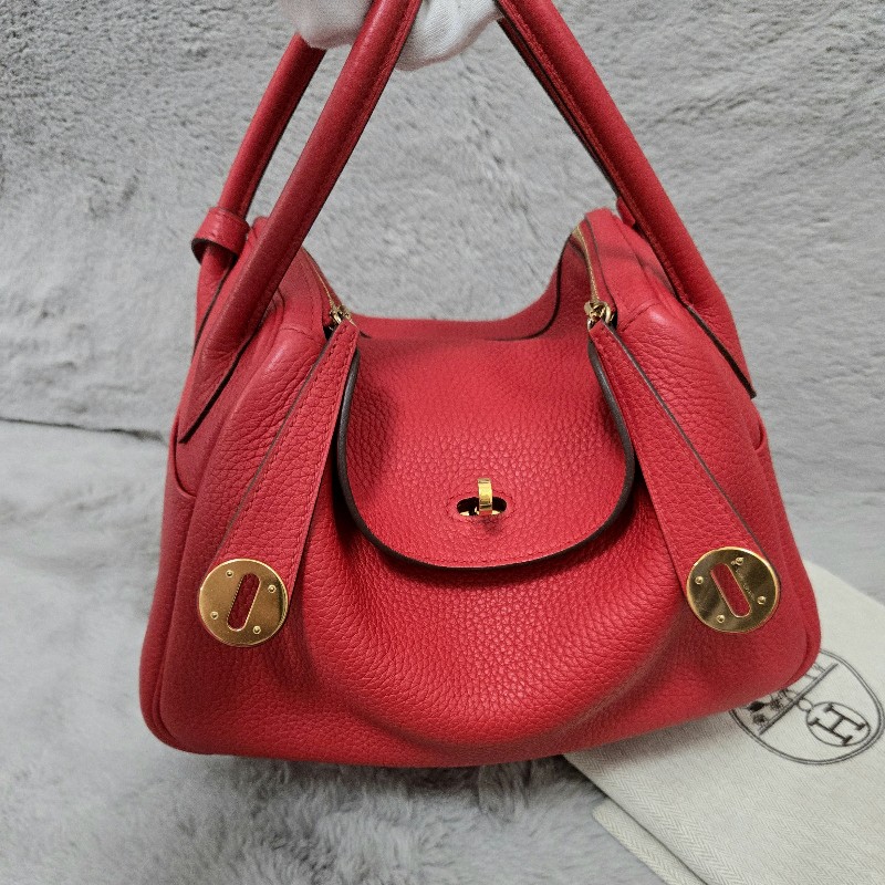 Hermes Lindy 愛馬仕 紅 金釦 Lindy26 Lindy 26-6
