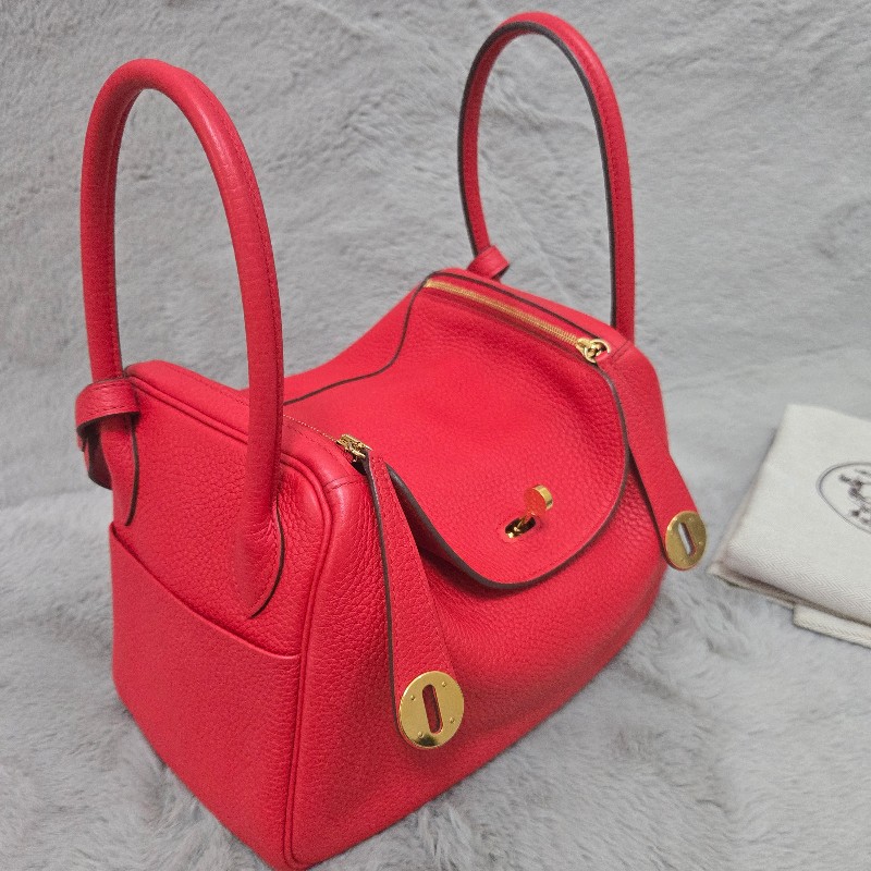 Hermes Lindy 愛馬仕 紅 金釦 Lindy26 Lindy 26-8