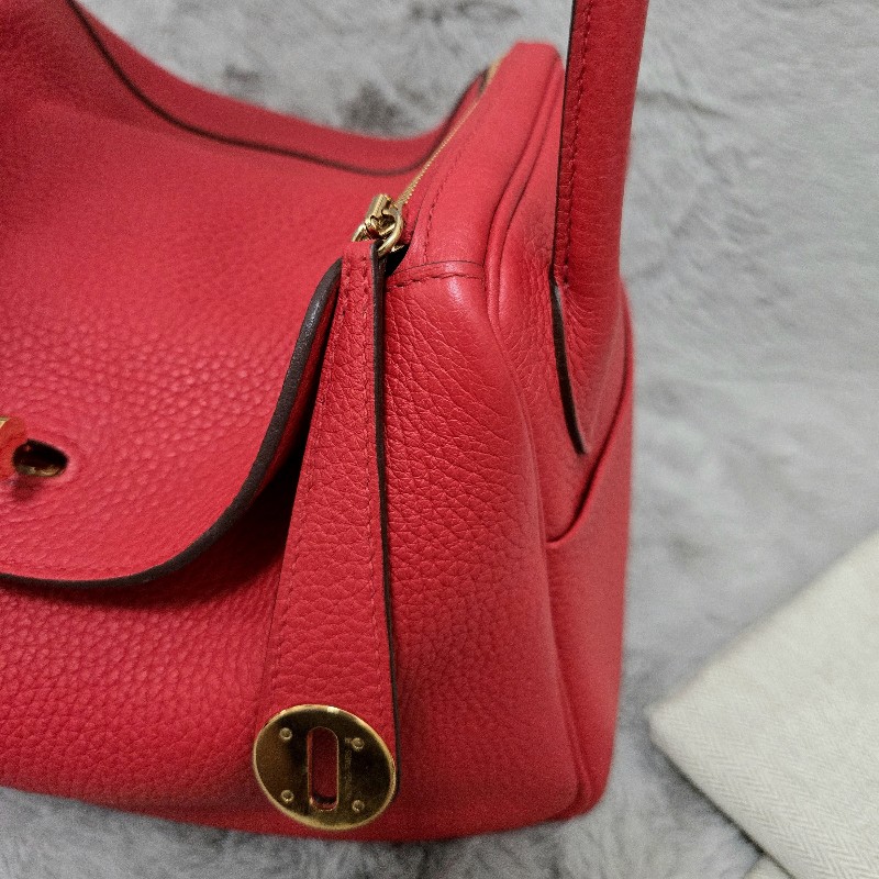 Hermes Lindy 愛馬仕 紅 金釦 Lindy26 Lindy 26-13