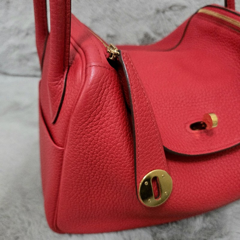 Hermes Lindy 愛馬仕 紅 金釦 Lindy26 Lindy 26-14