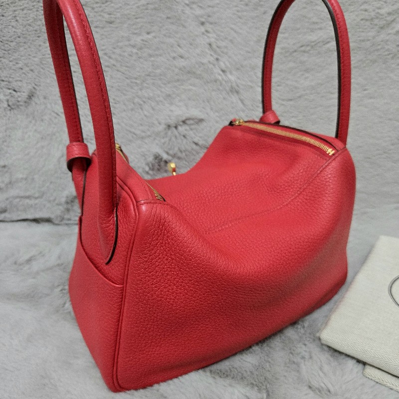 Hermes Lindy 愛馬仕 紅 金釦 Lindy26 Lindy 26-17