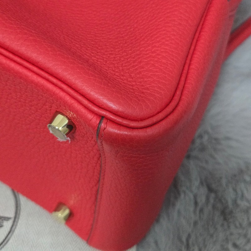 Hermes Lindy 愛馬仕 紅 金釦 Lindy26 Lindy 26-28
