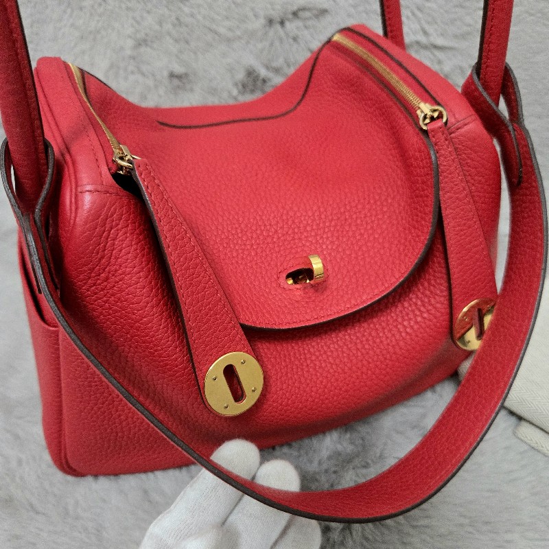 Hermes Lindy 愛馬仕 紅 金釦 Lindy26 Lindy 26-58
