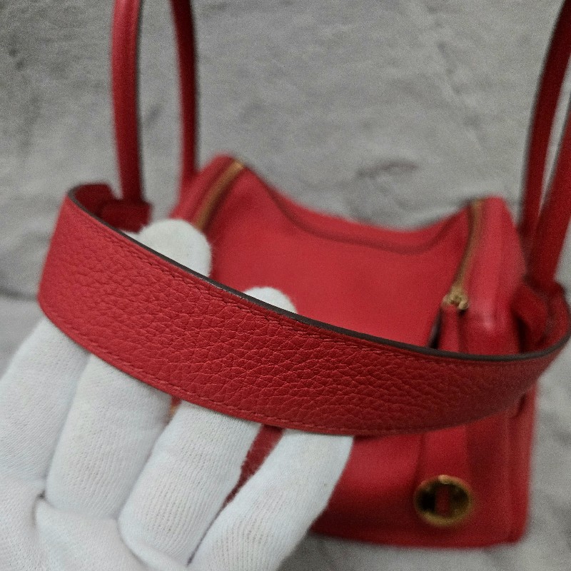 Hermes Lindy 愛馬仕 紅 金釦 Lindy26 Lindy 26-60