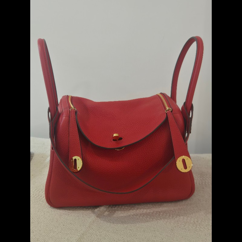 Hermes Lindy 愛馬仕 紅 金釦 Lindy26 Lindy 26-15