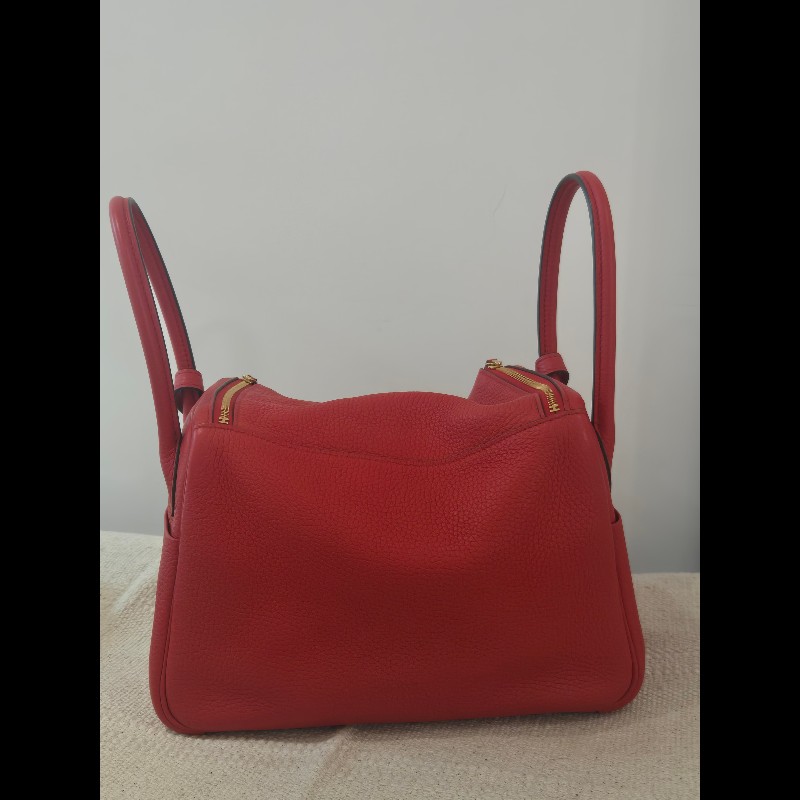 Hermes Lindy 愛馬仕 紅 金釦 Lindy26 Lindy 26-16