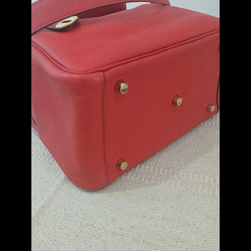 Hermes Lindy 愛馬仕 紅 金釦 Lindy26 Lindy 26-38