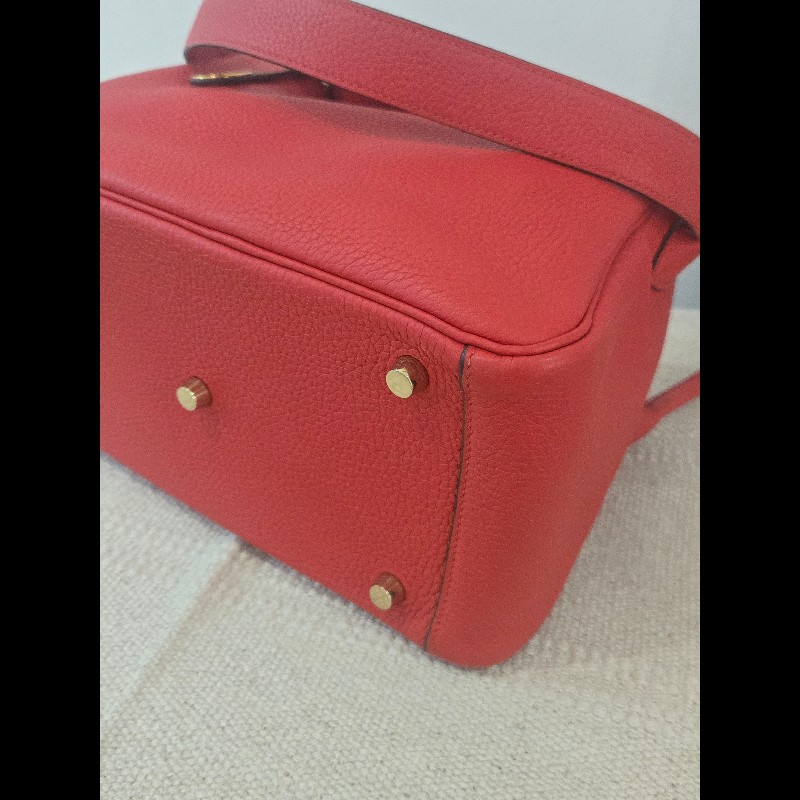 Hermes Lindy 愛馬仕 紅 金釦 Lindy26 Lindy 26-39