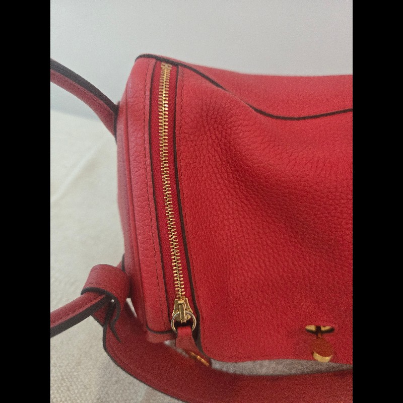 Hermes Lindy 愛馬仕 紅 金釦 Lindy26 Lindy 26-42