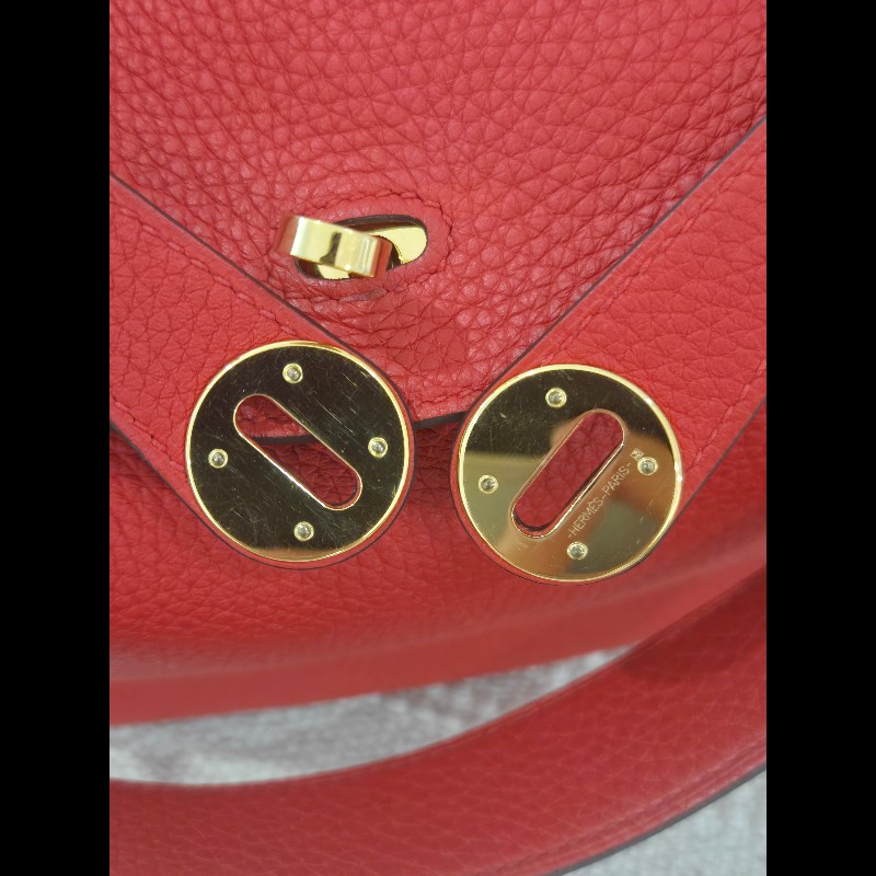 Hermes Lindy 愛馬仕 紅 金釦 Lindy26 Lindy 26-74