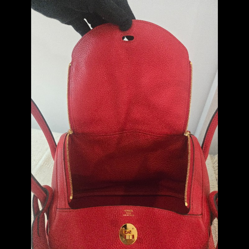 Hermes Lindy 愛馬仕 紅 金釦 Lindy26 Lindy 26-82