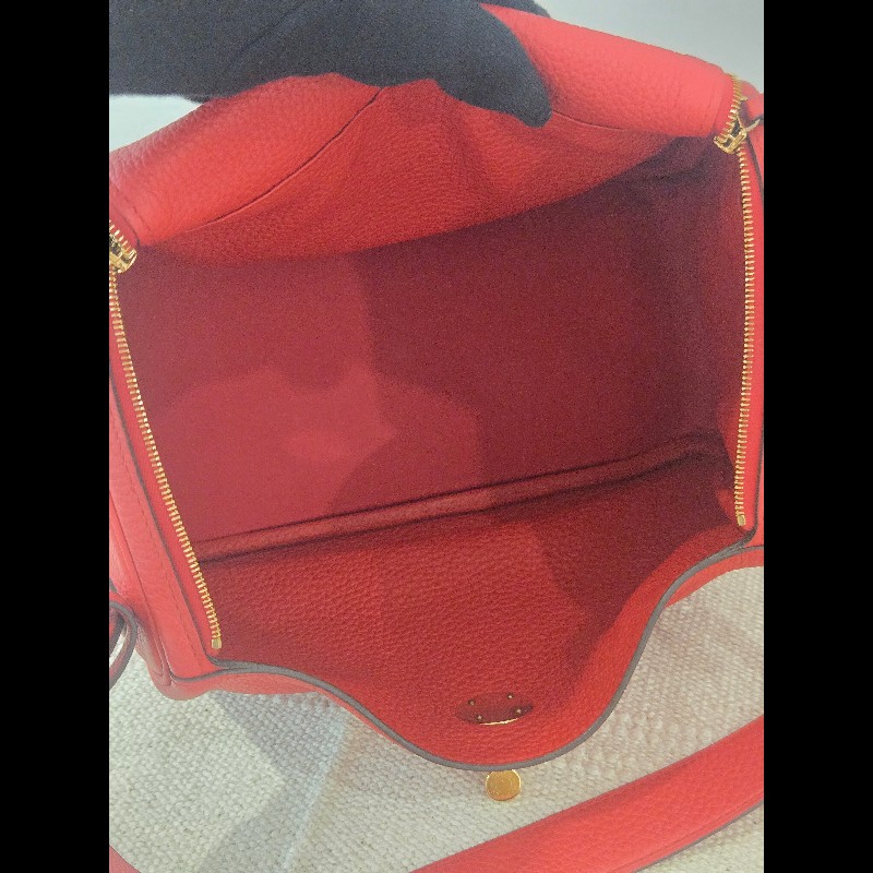 Hermes Lindy 愛馬仕 紅 金釦 Lindy26 Lindy 26-83