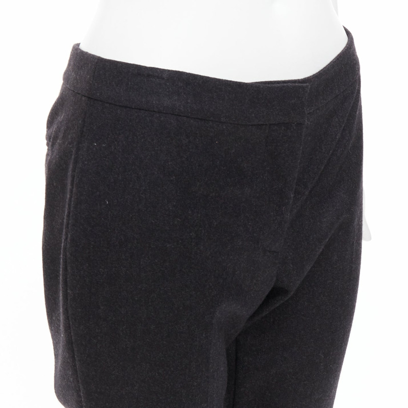 ALEXANDER MCQUEEN 2019 grey wool tapered bootcut pants IT38 XS-1