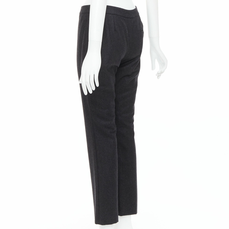 ALEXANDER MCQUEEN 2019 grey wool tapered bootcut pants IT38 XS-5