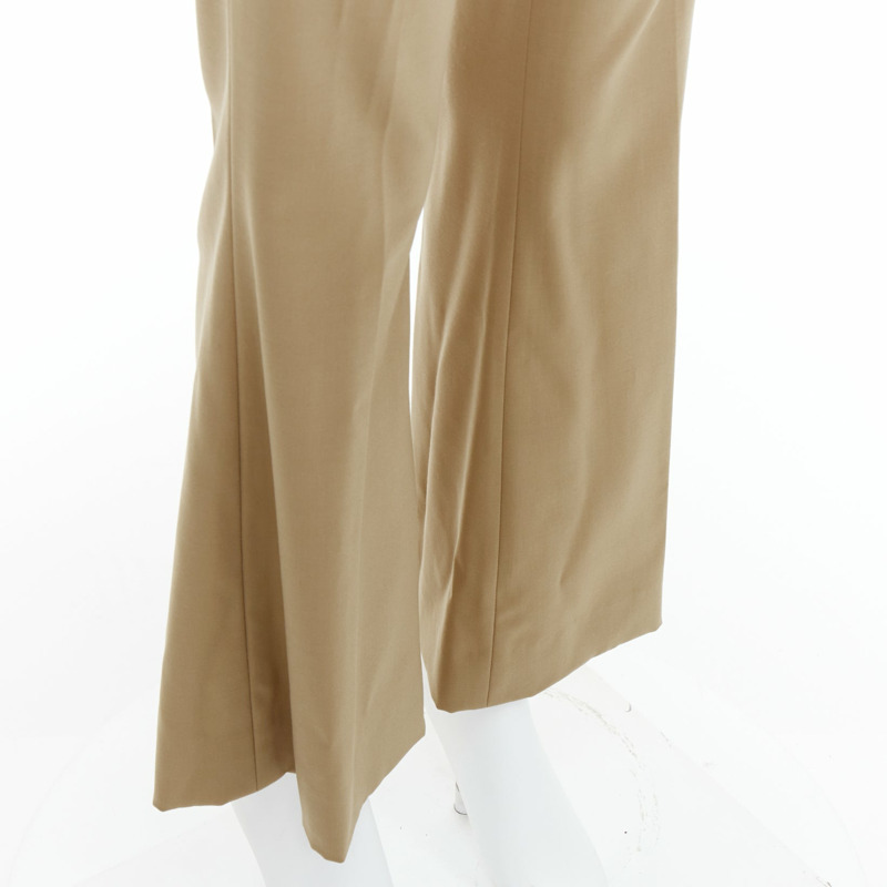MICHAEL KORS Collection khaki wool blend flared pants US0 XS-1