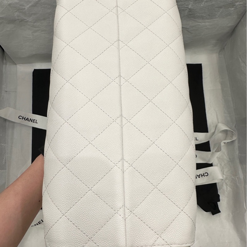 香奈兒 Chanel 25s 25bag 腋下 hobo 小號白色金扣荔枝紋牛皮-4
