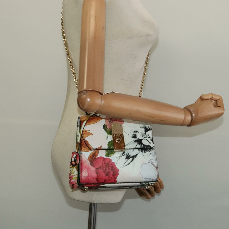 【日本直送】Salvatore Ferragamo Gancini 鏈條手提包 皮革 2 向 粉紅金 正品 131645M-23