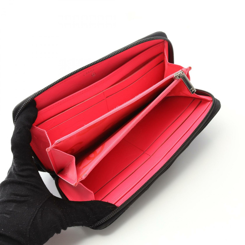 香奈兒 Cambon 系列長版皮夾 A50078 黑色漆皮二手女士 CC Coco-2