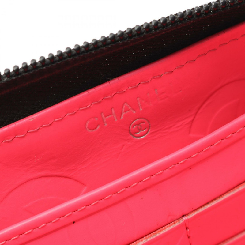 香奈兒 Cambon 系列長版皮夾 A50078 黑色漆皮二手女士 CC Coco-3