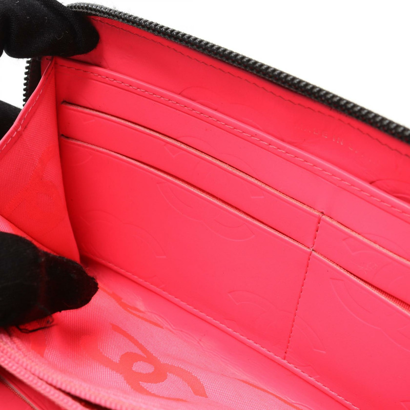 香奈兒 Cambon 系列長版皮夾 A50078 黑色漆皮二手女士 CC Coco-6