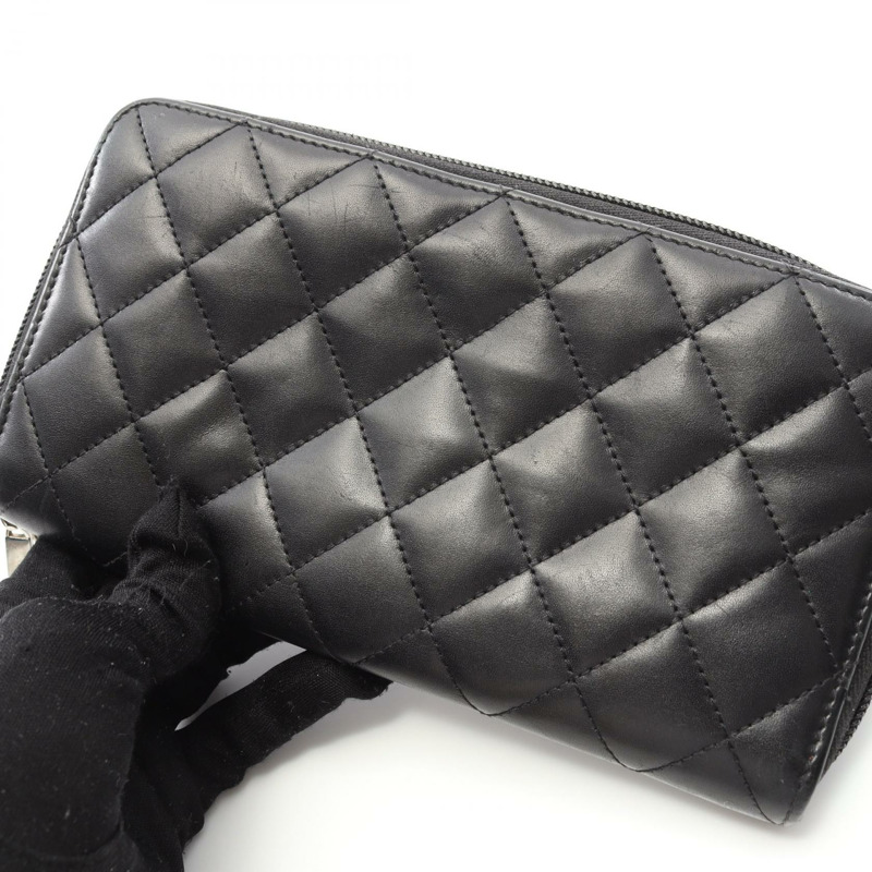 香奈兒 Cambon 系列長版皮夾 A50078 黑色漆皮二手女士 CC Coco-9