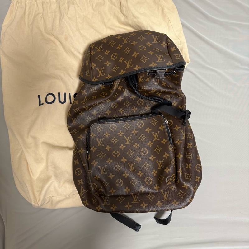 LOUIS VUITTON 棕色 原花 後背包 M43422-0