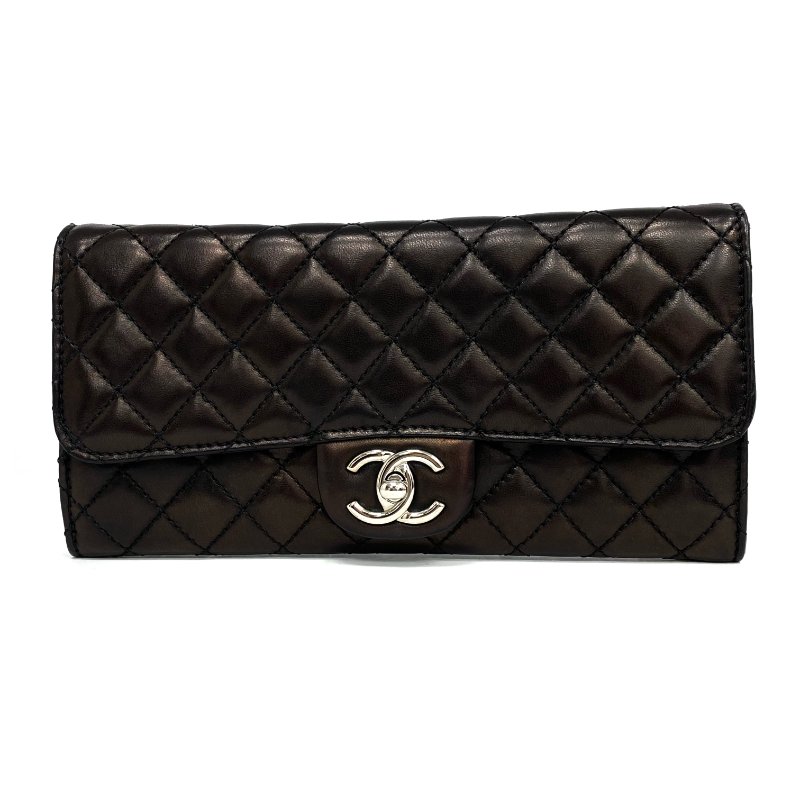 △ Chanel 香奈兒 Black Lambskin Silver Tone Metal Wallet On Chain No.14 A50041 黑色小羊皮銀色金屬鏈條銀包 No.14 A50041 -257014734-1