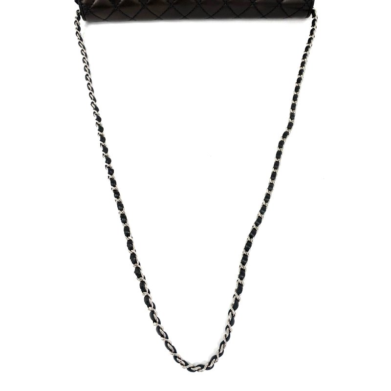 △ Chanel 香奈兒 Black Lambskin Silver Tone Metal Wallet On Chain No.14 A50041 黑色小羊皮銀色金屬鏈條銀包 No.14 A50041 -257014734-21