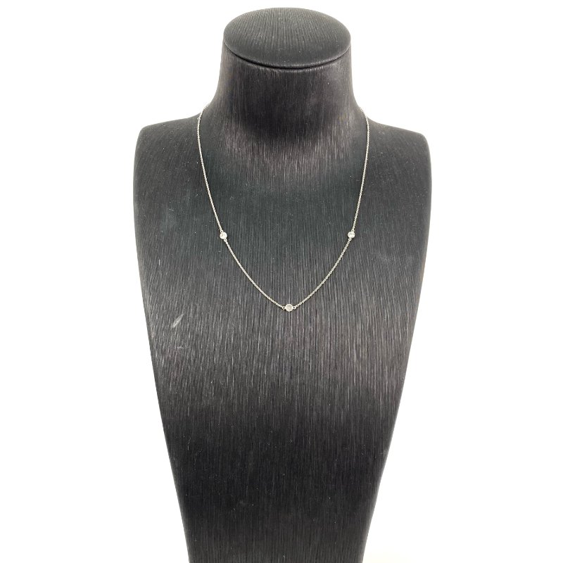 △ Tiffany & Co. 蒂芙尼 PT950 Elsa Peretti Diamonds by the Yard 3 Pendants Necklace 2.78g PT950鉑金鑽石頸鏈 - 257011670-1