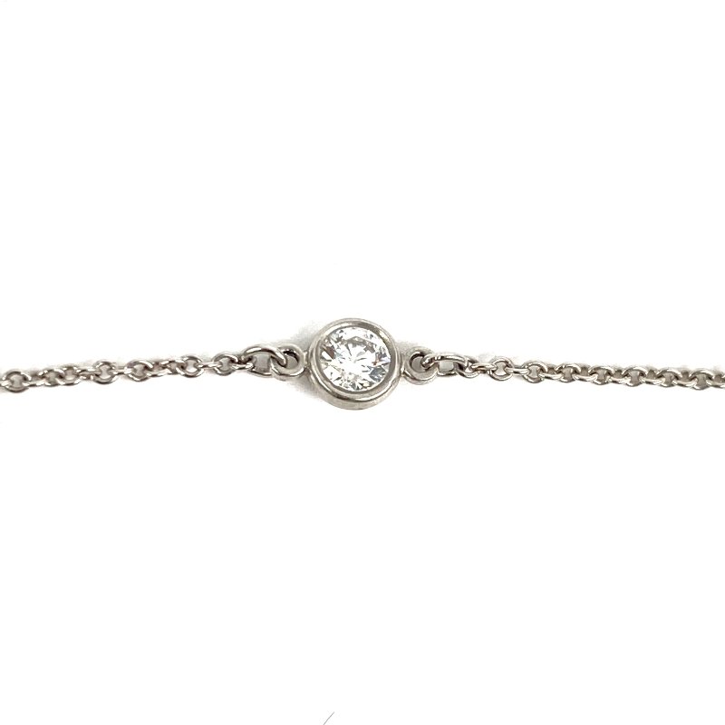 △ Tiffany & Co. 蒂芙尼 PT950 Elsa Peretti Diamonds by the Yard 3 Pendants Necklace 2.78g PT950鉑金鑽石頸鏈 - 257011670-6