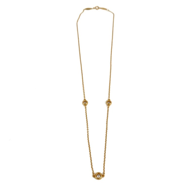 △ Tiffany & Co. 蒂芙尼 18K Yellow Gold Elsa Peretti Diamonds by the Yard 3 Pendants Necklace 2.81g 18K黃金鑽石頸鏈 - 257011671-3
