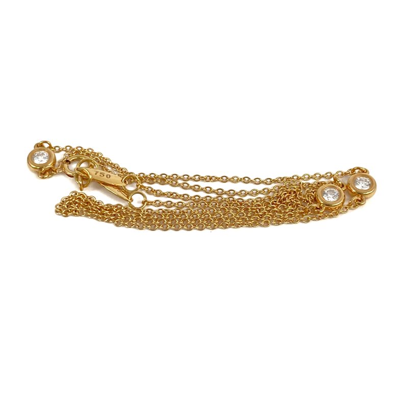 △ Tiffany & Co. 蒂芙尼 18K Yellow Gold Elsa Peretti Diamonds by the Yard 3 Pendants Necklace 2.81g 18K黃金鑽石頸鏈 - 257011671-9