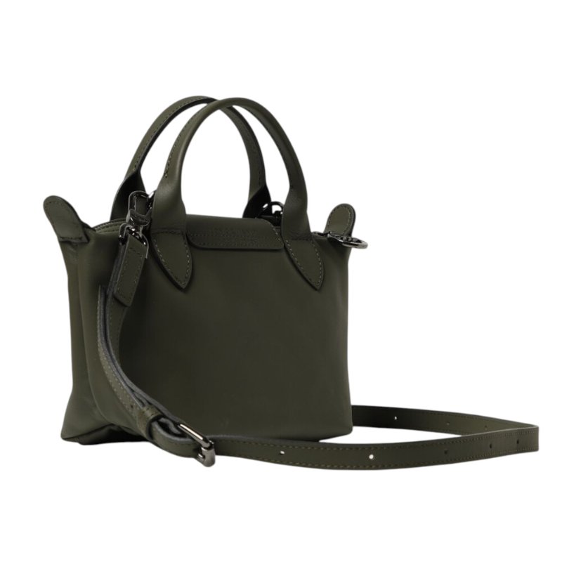 【LONGCHAMP】Le Pliage Xtra XS 牛皮 手提包 肩背包 斜背包 水餃包 冷杉綠色 L1500987549-3