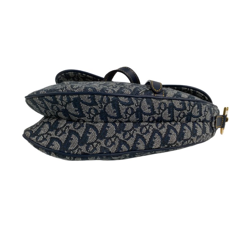 △ Christian Dior 迪奧 Navy Canvas Saddle Hand Bag 深藍色帆布手袋 - 257014542-5