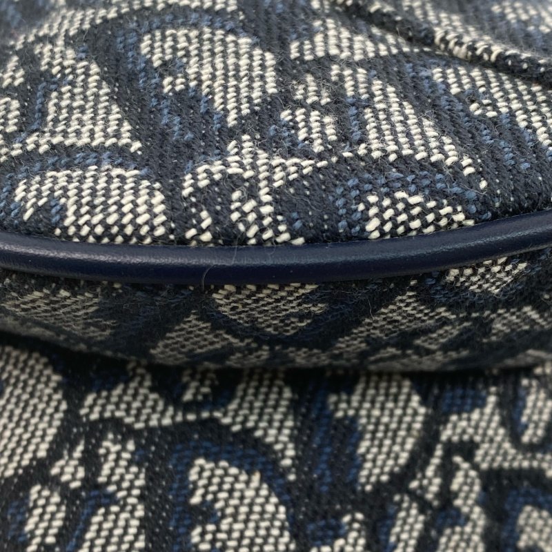 △ Christian Dior 迪奧 Navy Canvas Saddle Hand Bag 深藍色帆布手袋 - 257014542-10